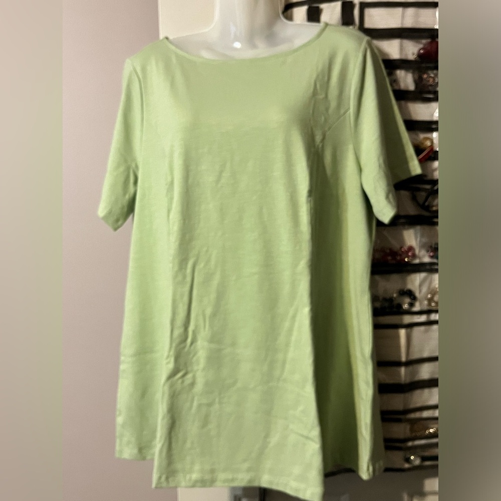 d & co. Women’s tunic top, size large, light green color, new without tags